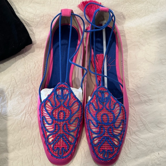Giorgio Armani Vibrant Pink and Blue Flats - Picture 5 of 8